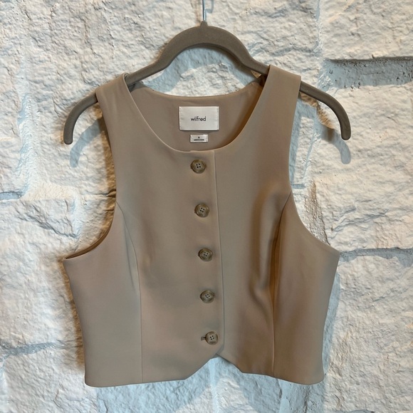Aritzia Tops - Aritzia Wilfred Taupe Button-Front Vest. Brand New.